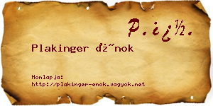 Plakinger Énok névjegykártya